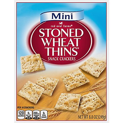 Red Oval Farms Stoned Wheat Thins Crackers Wheat Mini - 8.8 Oz - Image 2
