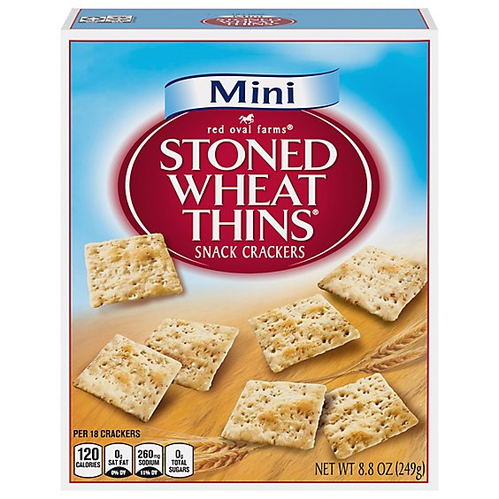 Red Oval Farms Stoned Wheat Thins Crackers Wheat Mini - 8.8 Oz