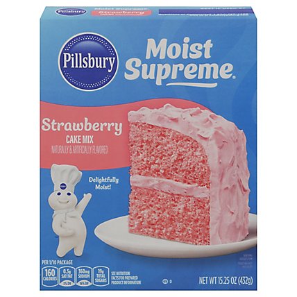 Pillsbury Moist Supreme Cake Mix Premium Strawberry - 15.25 Oz - Image 2