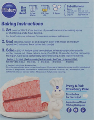 Pillsbury Moist Supreme Cake Mix Premium Strawberry - 15.25 Oz - Image 6