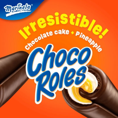Marinela Choco Roles Pineapple and Creme Filled Snack Cakes with Chocolate Coating - 8 Count - Image 3