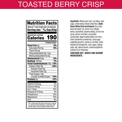 Kashi GO Vegan Protein Toasted Berry Crisp Breakfast Cereal - 14 Oz - Image 4