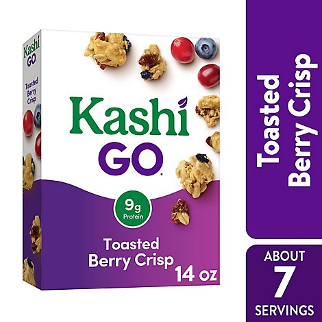 Kashi GO Breakfast Cereal Vegan Protein Toasted Berry Crisp - 14 Oz