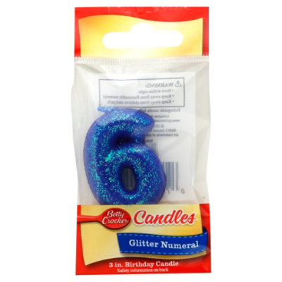 Betty Crocker Candles Birthday Glitter Numeral 6 1 Count Albertsons
