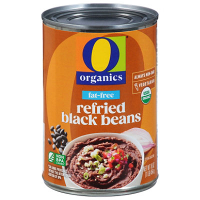 O Organics Beans Refried Black Fat Free Can - 16 Oz