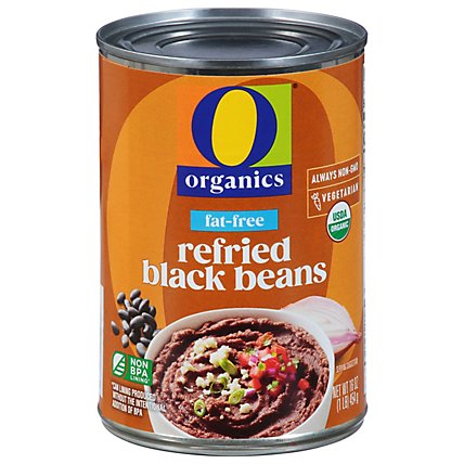 O Organics Organic Beans Refried Black Fat Free Can - 16 Oz - Image 1
