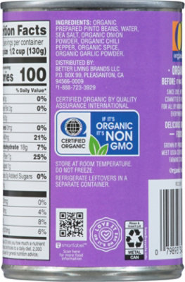 O Organics Beans Refried Pinto Fat Free Can - 16 Oz - Image 5