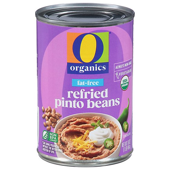 O Organics Organic Beans Refried Pinto Fat Free Can - 16 Oz