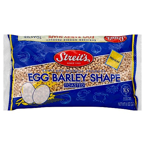 Streits Egg Barley Shaped Toasted Pasta - 8 Oz