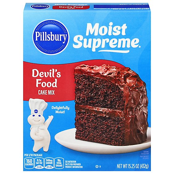 Pillsbury Moist Supreme Cake Mix Premium Devils Food - 15.25 Oz