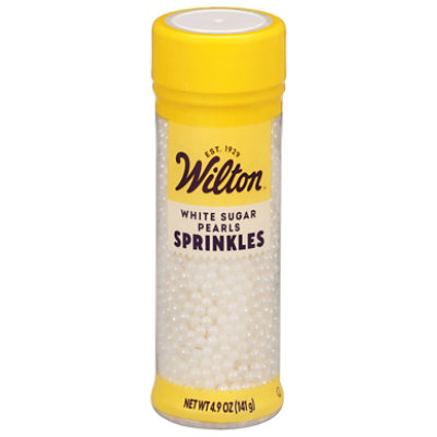 Wilton Sprinkles White Sugar Pearls - 5 Oz - Image 1