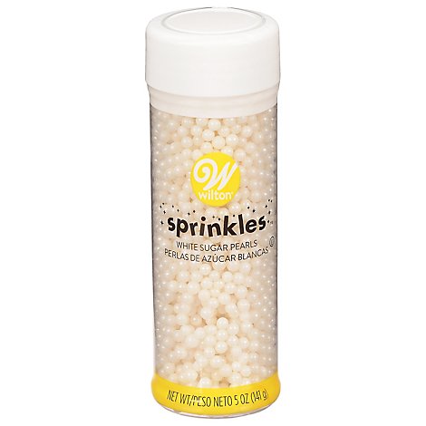 Wilton Sprinkles White Sugar Pearls - 5 Oz