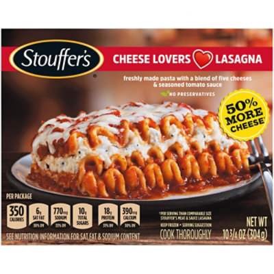 Stouffer's Cheese Lovers Lasagna Frozen Meal - 10.75 Oz - Image 1