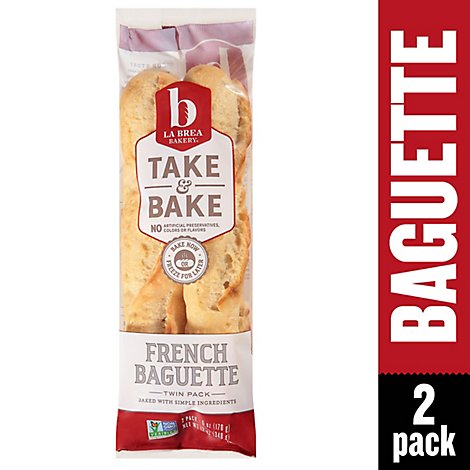 La Brea Bakery Take & Bake Bread French Baguette Twin Pack - 12 Oz