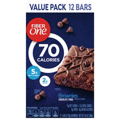 Fiber One Brownies 70 Calories Chocolate Fudge - 12-0.89 Oz - Image 1