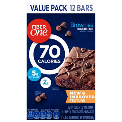 Fiber One Brownies 90 Calories Chocolate Fudge - 12-0.89 Oz
