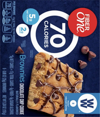 Fiber One Brownies 90 Calories Chocolate Chip Cookie Bar - 6-0.89 Oz - Image 5