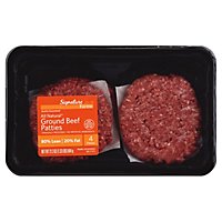 Signature Farms Beef Ground Beef Patties 80% Lean 20% Fat 4 Count - 1.33 Lb - Image 1