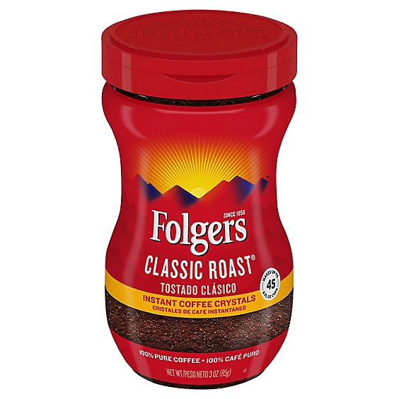 Folgers Coffee Instant Classic Roast - 3 Oz
