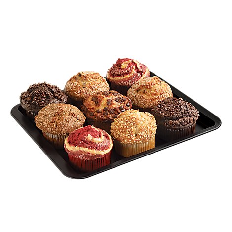 Fresh Baked Assorted Blueberry Almond Poppy & Chocolate Cheese Muffin - 9 Count