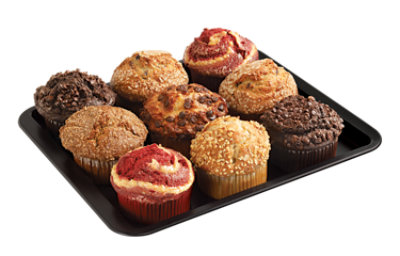 Fresh Baked Assorted Blueberry Almond Poppy & Chocolate Cheese Muffin - 9 Count