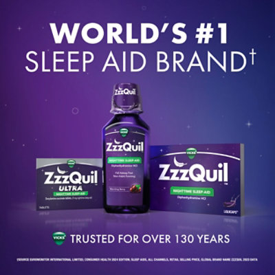 Vicks ZzzQuil Nighttime Sleep Aid Liquid Warming Berry - 12 Fl. Oz. - Image 6