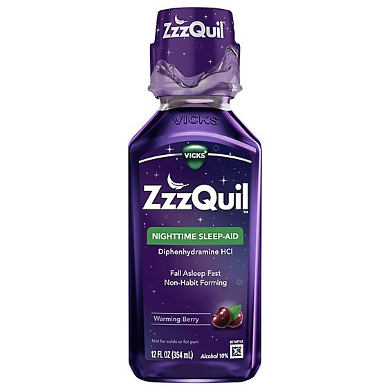 Vicks ZzzQuil Nighttime Sleep Aid Liquid Warming Berry - 12 Fl. Oz.
