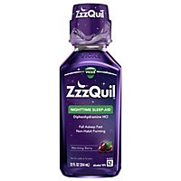 Vicks ZzzQuil Nighttime Sleep Aid Liquid Warming Berry - 12 Fl. Oz. - Image 1