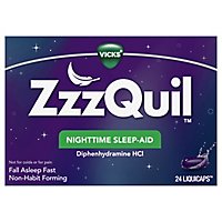 Vicks ZzzQuil Nighttime Sleep Aid Non Habit Forming Fall Asleep Fast - 24 Count - Image 1