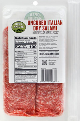 Open Nature Salami Uncured 100% Natural Italian Dry - 10 Oz - Image 6