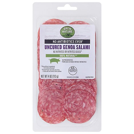Open Nature Salami Uncured 100% Natural Genoa - 4 Oz