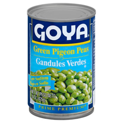 Goya Prime Premium Peas Green Pigeon Low Sodium Can - 15 Oz - Image 1