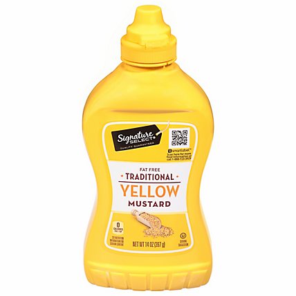 Signature SELECT Mustard Traditional Yellow Bottle - 14 Oz - Image 3
