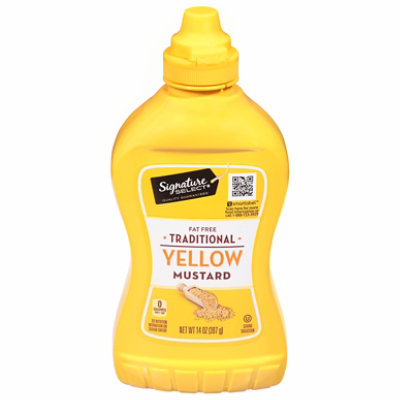 Signature SELECT Mustard Traditional Yellow Bottle - 14 Oz - Image 4