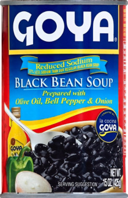 Goya Soup Black Bean Reduced Sodium Can - 15 Oz - Image 2