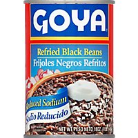 Goya Beans Refried Black Reduced Sodium Can - 16 Oz - Image 2