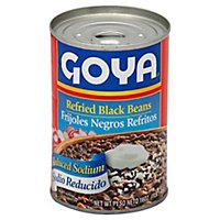 Goya Beans Refried Black Reduced Sodium Can - 16 Oz - Image 1