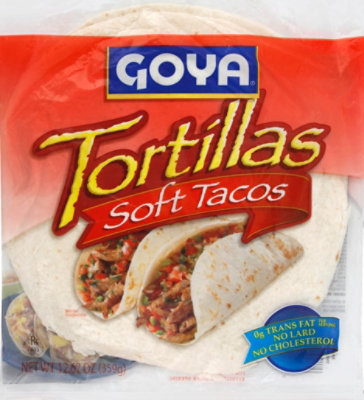 Goya Tortillas Flour Soft Tacos Bag 8 Count - 12.67 Oz - Image 2