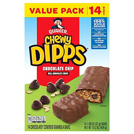Quaker Chewy Dipps Granola Bars Chocolate Chip Value Pack - 14-1.09 Oz - Image 3