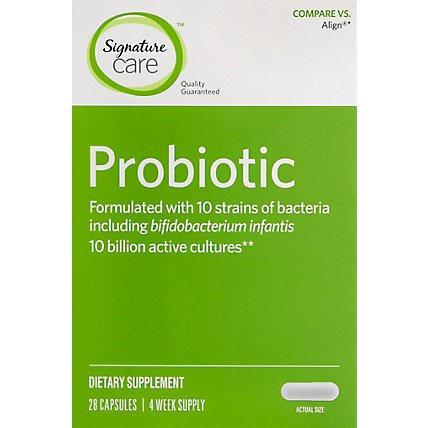 Signature Care Probiotic Dietary Supplement 10 Strains Of Bacteria Capsule - 28 Count - Image 2