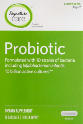 Signature Care Probiotic Dietary Supplement 10 Strains Of Bacteria Capsule - 28 Count - Image 2