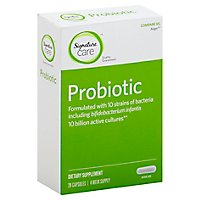 Signature Care Probiotic Dietary Supplement 10 Strains Of Bacteria Capsule - 28 Count - Image 1