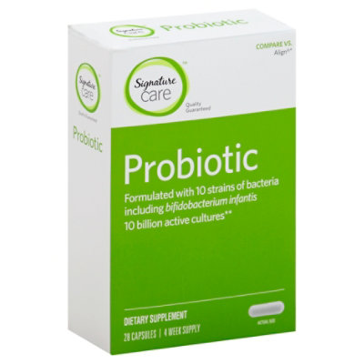 Signature Care Probiotic Dietary Supplement 10 Strains Of Bacteria Capsule - 28 Count