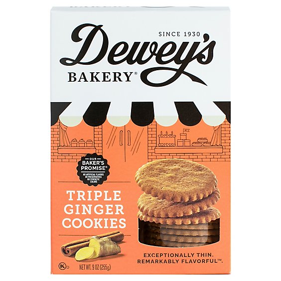Dewey's Bakery Moravian Triple Ginger Cookies - 9 Oz