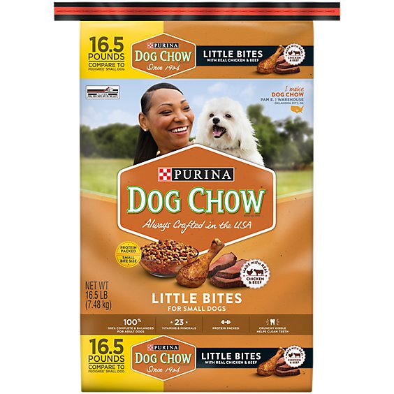 Dog Chow Dog Food Dry Little Bites Chicken & Beef - 16.5 Lb