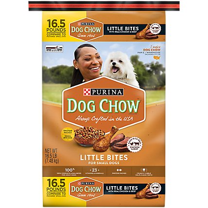 Dog Chow Dog Food Dry Little Bites Chicken & Beef - 16.5 Lb - Image 1