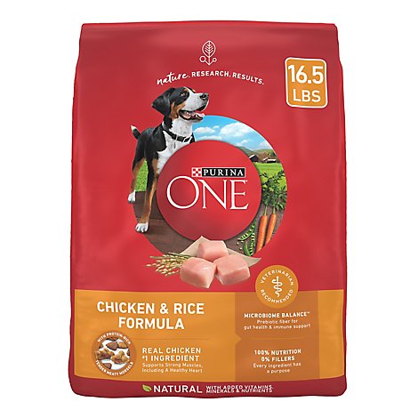 Purina ONE Smartblend Natural Chicken & Rice Dry Dog Food - 16.5 Lbs