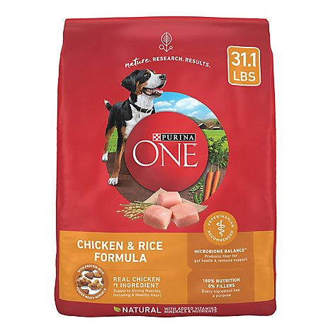 Purina ONE Smartblend Natural Chicken & Rice Dry Dog Food - 31.1 Lbs