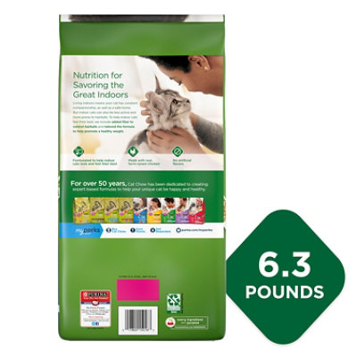 Purina Cat Chow Indoor Blend Of Proteins With Accents Of Garden Greens Dry Cat Food - 6.3 Lbs - Image 2