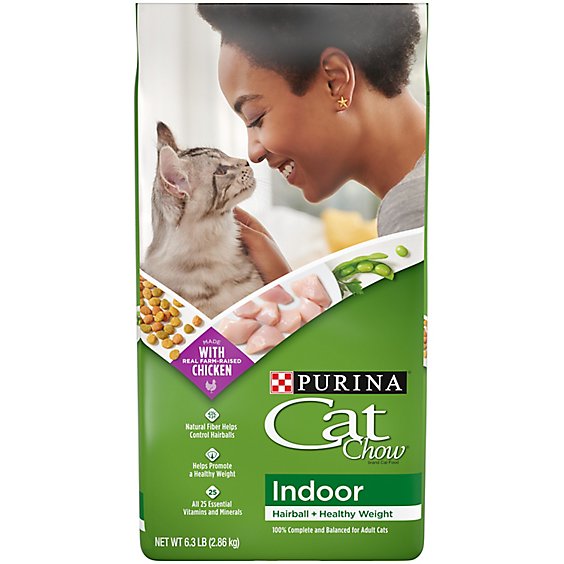Purina Cat Chow Indoor Blend Of Proteins With Accents Of Garden Greens Dry Cat Food - 6.3 Lb